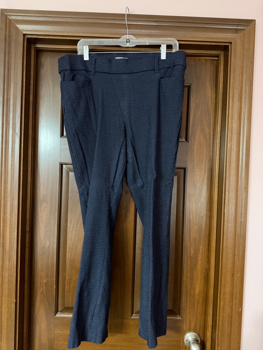 Maurices Navy Textured Ponte Straight Pants
